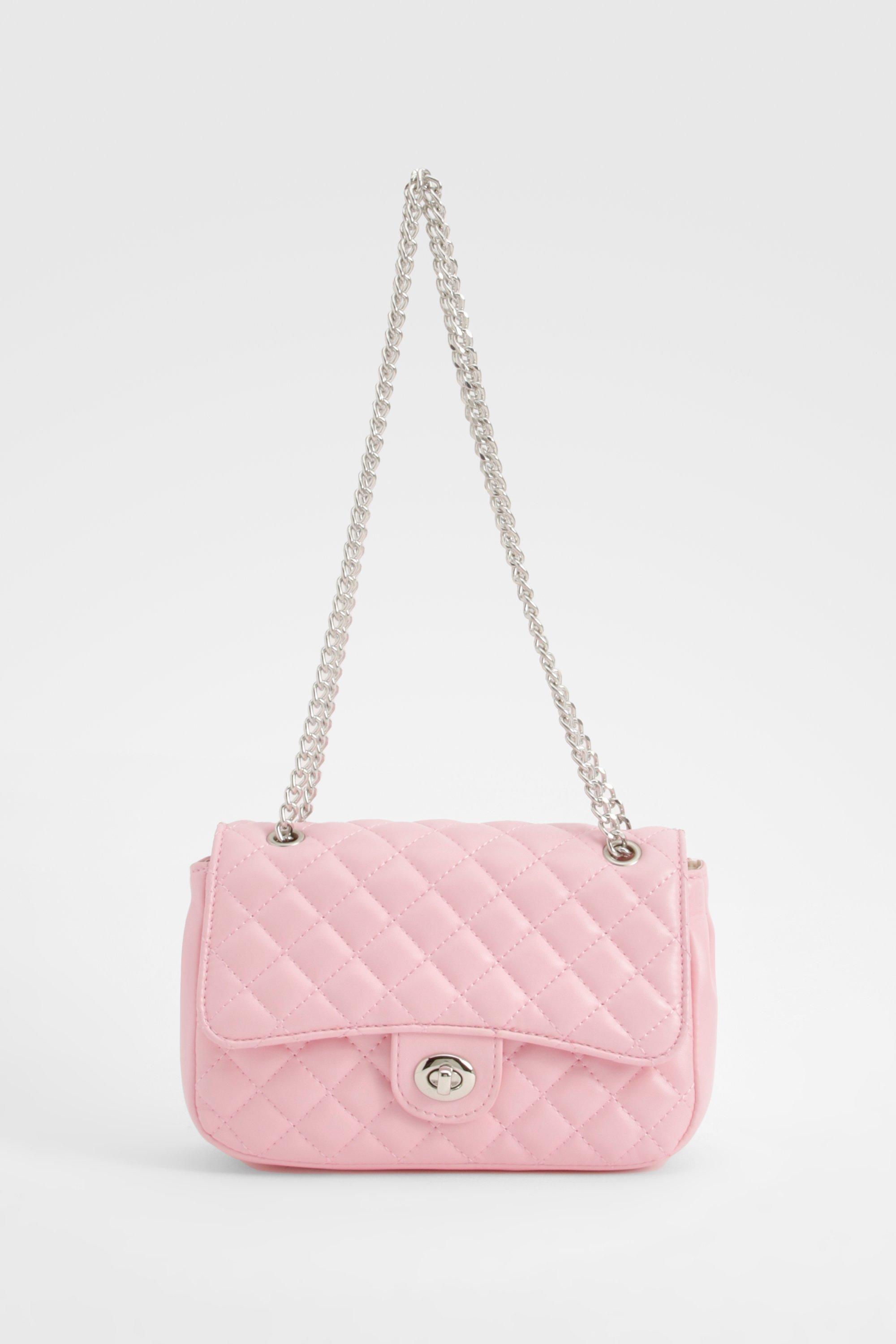 Womens Pink Quilted Cross Body Bag - One Size, Pink